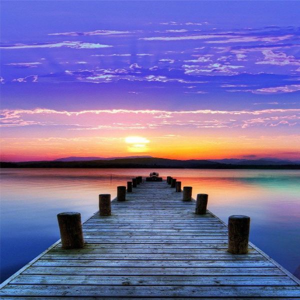 Sunset Over Pier - 5D DIY Diamond Painting Kit - Full Drill