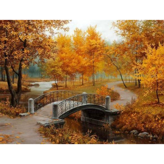 Autumn Bridge - 5D DIY Diamond Painting Kit - Full Drill